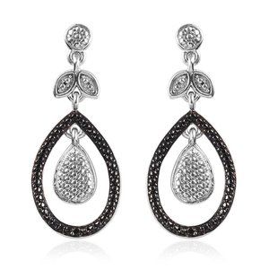 Black Diamond Accent Inner Drop Earrings